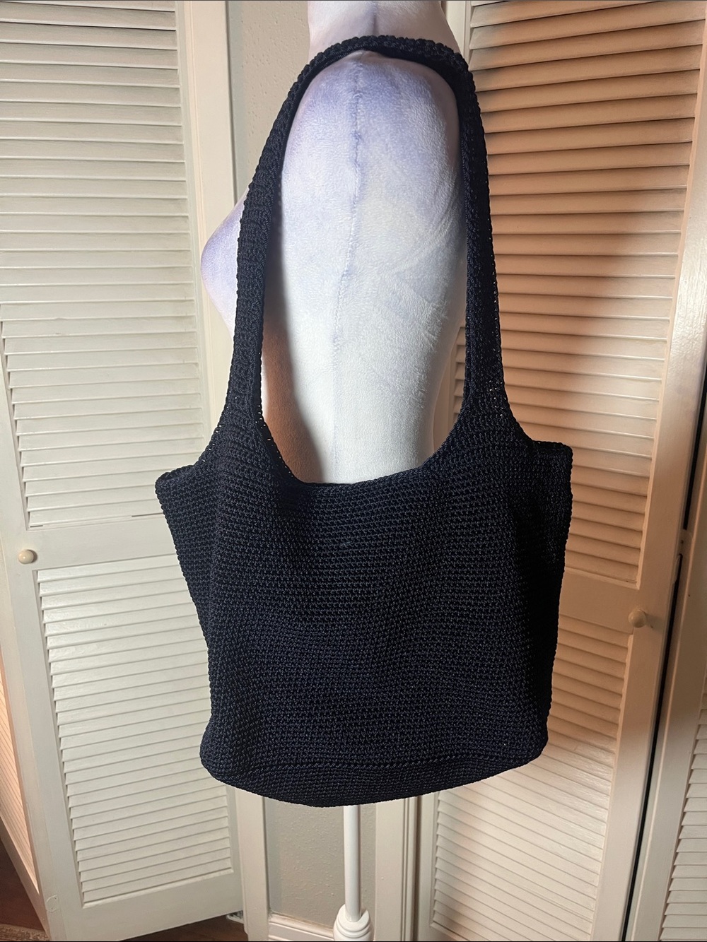 The Sak Navy Knit Shoulder Tote
